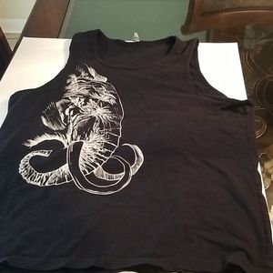 Men's Graphic Tank Top Angry Elephant Tattoos  Cool Graphics Size Large